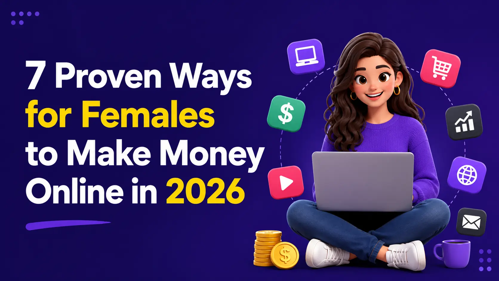 Discover 7 proven ways for females to make money online in 2026. Learn beginner-friendly, legitimate methods to earn from home and build passive income.