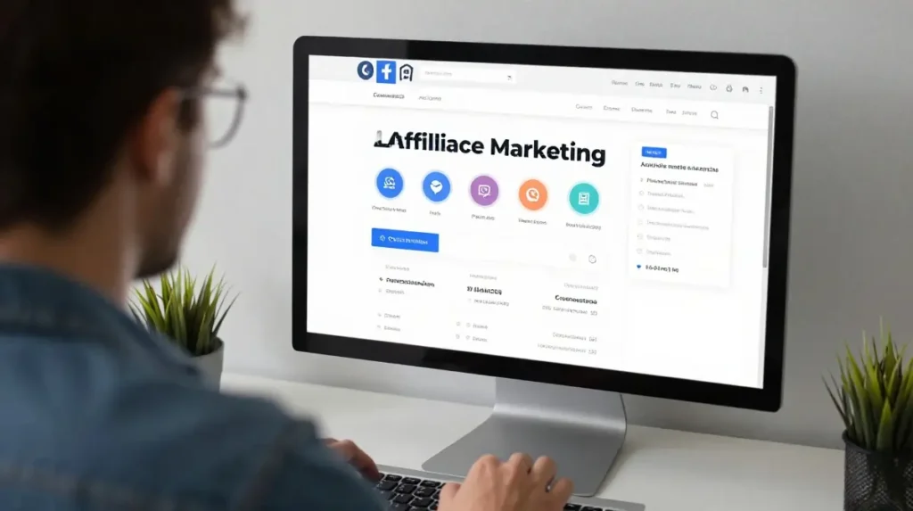 Affiliate marketer promoting products through a blog and social media